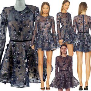 🆕 BRONX & BANCO 🧿 NWOT Talulah Long Sleeve Mini Dress, Navy - Sz M US 6